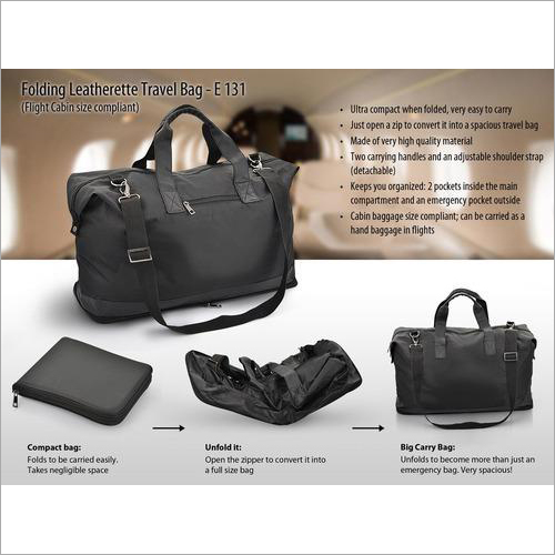 Folding Leatherette Bag (Flight Cabin Size Com) – E131