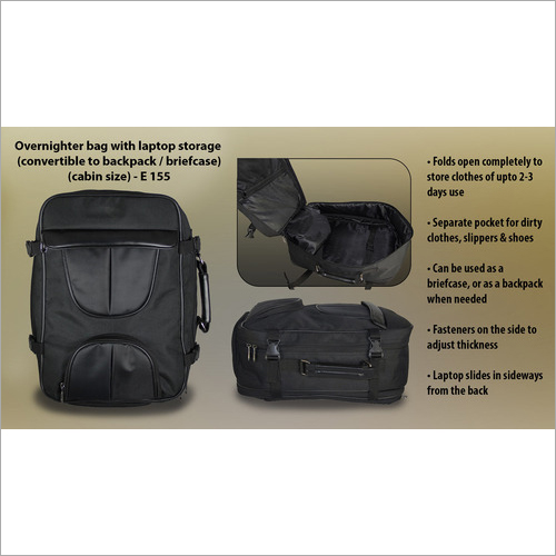 Overnighter Bag With Laptop Storage (Convertible To B) – E155
