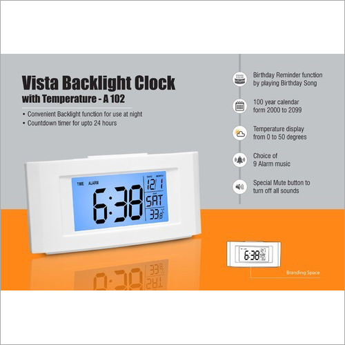 102 – Vista Backlight Clock with Temperature