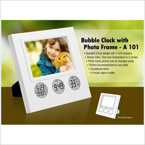 A101 – Bubble Clock With Photo Frame