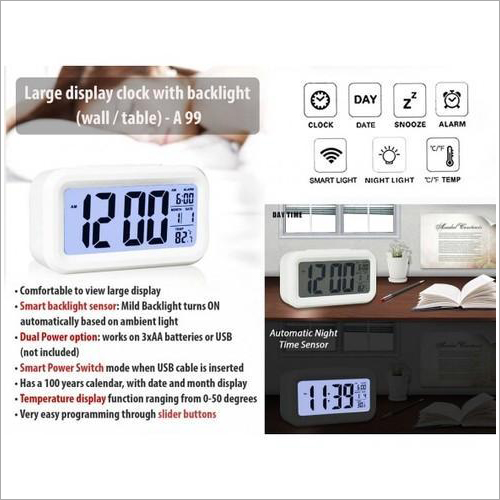 A99 – Large Display Clock with Backlight (Wall & Table)
