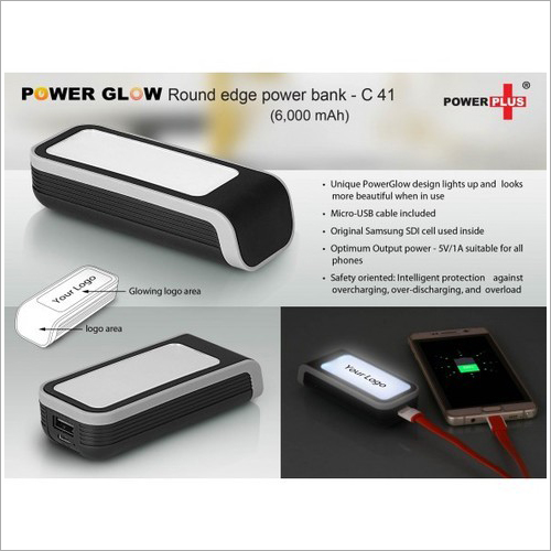 Power glow Round Edge Power Bank (6,000 Mah) – C41