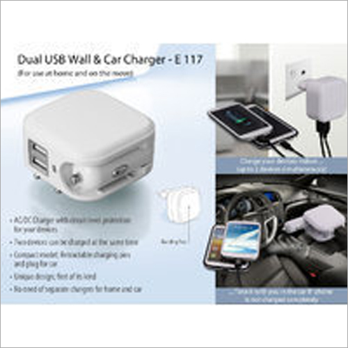 Wall And Car Charger – Dual USB – E117