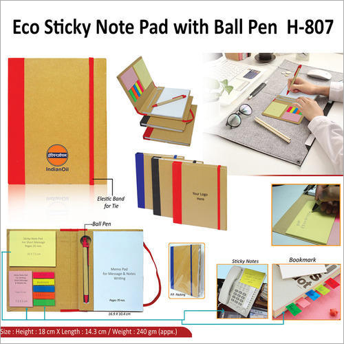 Eco Sticky Note Pad With Pen – H – 807